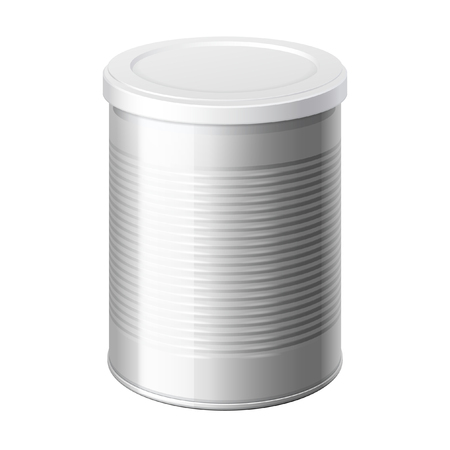 metal can with a lid. Packing for coffee or loose products. Bank for sugar, salt, pepper and spices. Template For Mock up Your Design. vector illustration.のイラスト素材