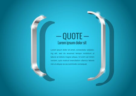 Shiny glossy of metal 3d banner. in the form of braces, for messages or quotes. Vector illustrationのイラスト素材