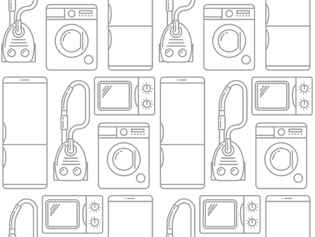 Seamless pattern of household electronics. Vector illustration.のイラスト素材