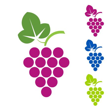 Grape sign. Logo wine production of wines, sommelier, viticulture, juice on white background. Vector sign template.のイラスト素材