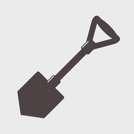shovel with handle tool icon on a gray background Vector illustration.のイラスト素材