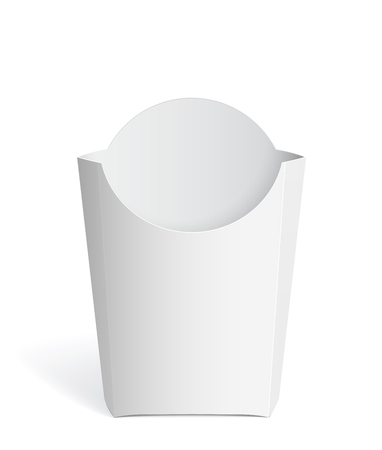 Realistic White Package French fries.のイラスト素材