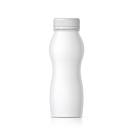 Realistic plastic bottle for yogurtのイラスト素材
