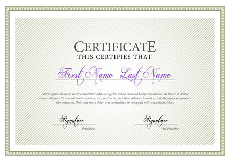 Certificate. Template diploma currency border. Award background Gift voucher. Vector illustration.のイラスト素材