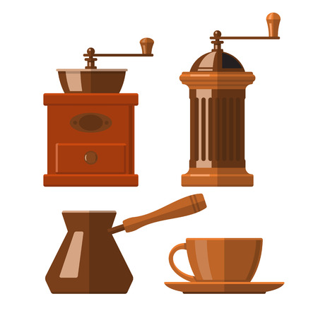 Set of icons of coffee accessoriesのイラスト素材