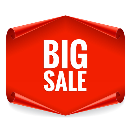 Realistic Red Glossy big sale Vector Illustrationのイラスト素材