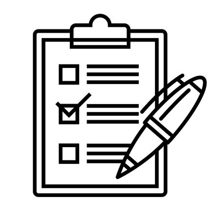 checklist web icon with pen. Vector illustrationのイラスト素材