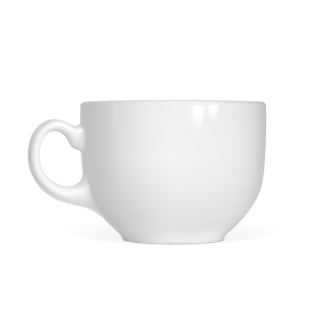 Realistic white cup isolated on white backgroundのイラスト素材
