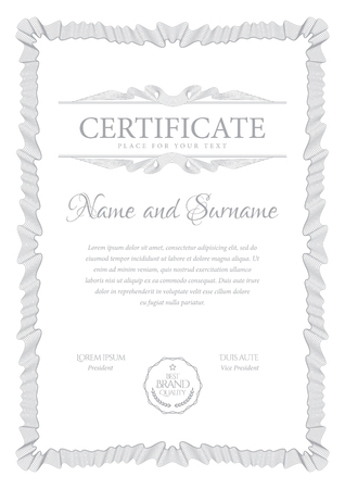 Certificate template. Diploma of modern design or gift certificate. Vector illustration.のイラスト素材