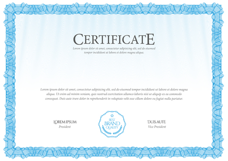 Certificate template. Diploma of modern design or gift certificate. Vector illustration.のイラスト素材