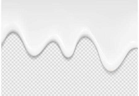 Realistic glossy chocolate flow. Creamy chocolate. Vector illustrationのイラスト素材