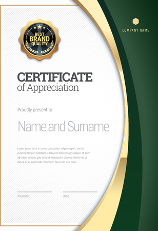 Certificate template. Diploma of modern design or gift certificate.のイラスト素材