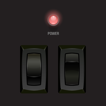 Cool Realistic Toggle Switch black color. Vector illustration.のイラスト素材