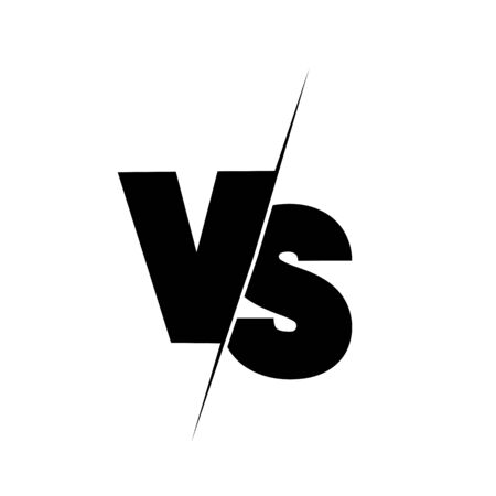 Versus sign. Black and white symbol. Vector illustrationのイラスト素材