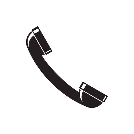 Handset symbol. Black phone icon. Vector illustrationのイラスト素材
