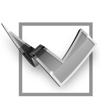 Check Mark and Cross Icon isolated on white background.のイラスト素材