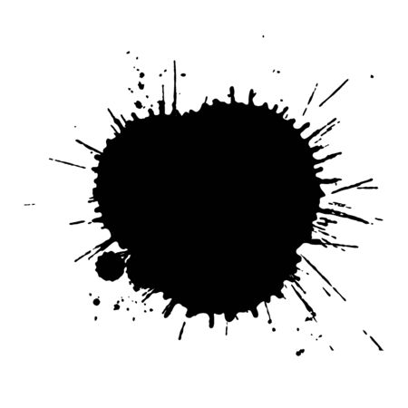 Black stylized blot. Cartoon paint blot. Vector illustrationのイラスト素材