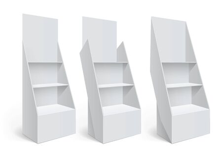 Promotion counter, Retail Trade Stand Isolated on the white background. MockUp Template For Your Design. Vector illustration.のイラスト素材