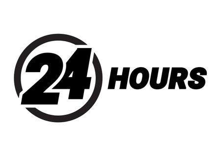 24 hours order execution or delivery service icons. Vector illustrationのイラスト素材