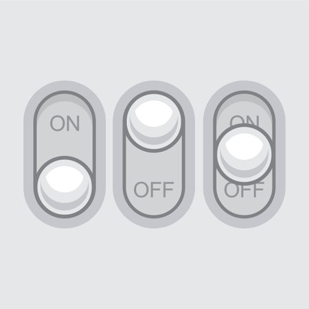 Light Web UI Elements Design Gray. Elements Buttons, Switchers, Sliderのイラスト素材