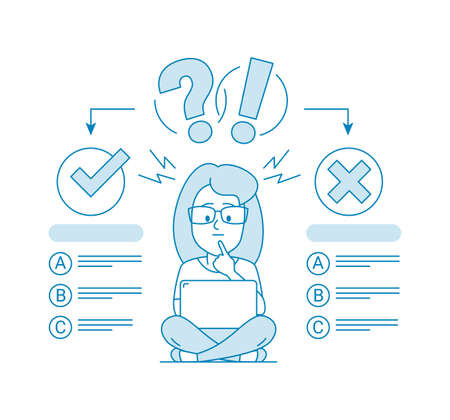 The concept of choosing the right answer.のイラスト素材