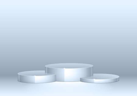 Blue studio background lit by spotlights. A clean backgroundのイラスト素材