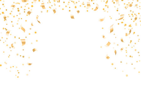 Abstract background. Golden leaves of candy pouring from above. Holiday poster background. Vector illustration.のイラスト素材