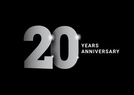 Anniversary 20. silver number. Poster template
