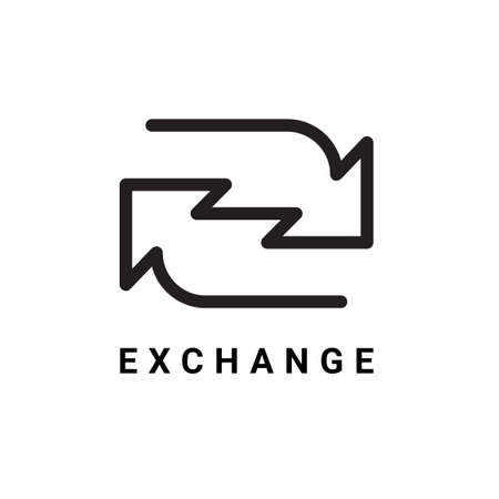 Exchange arrow icon. Symbol or emblem. vector illustrationのイラスト素材