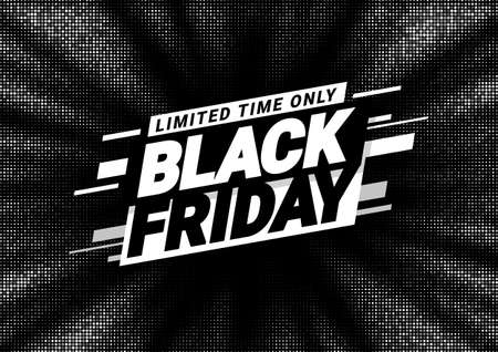 Black friday promotion banner. Poster template. Vector illustrationのイラスト素材