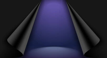 Blue studio background lit by spotlights. A clean background for shooting various products.のイラスト素材