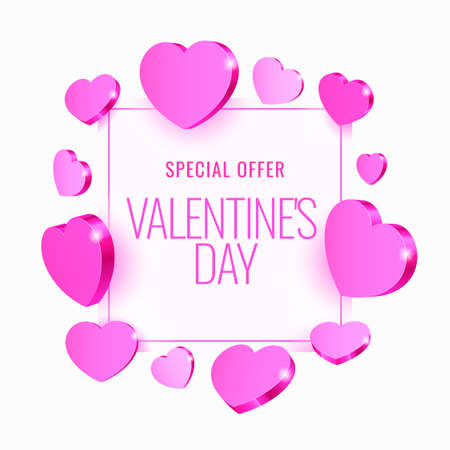 Congratulations on St. Valentines Day. Greeting card with golden heart. Vector illustrationのイラスト素材
