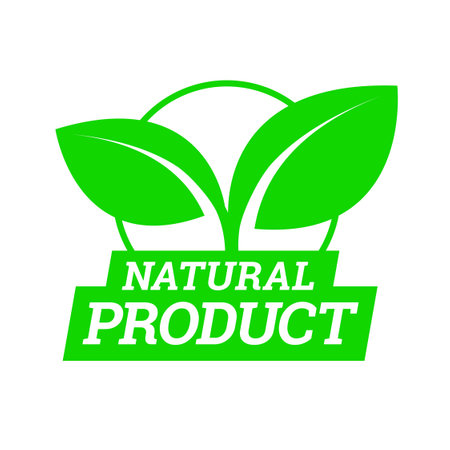 Natural product sign or stamp symbol. Vector illustrationのイラスト素材