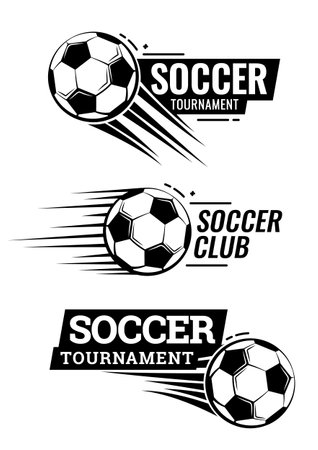 Soccer ball football tournament set icons. Symbol or emblem. vector illustrationのイラスト素材