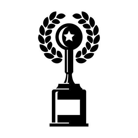 Vector winner cup. Trophy line icon. Symbol or emblem. vector illustrationのイラスト素材