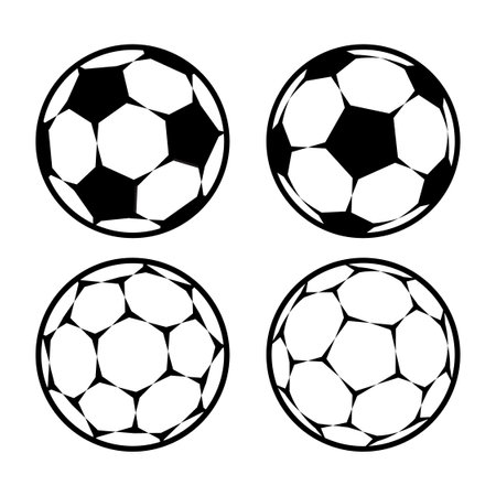 Soccer ball icons. Symbol or emblem. Vector illustration.のイラスト素材