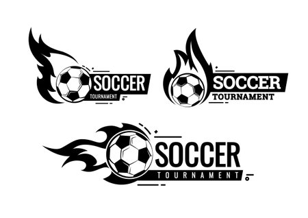 Soccer ball football tournament set icons. Symbol or emblem. vector illustrationのイラスト素材