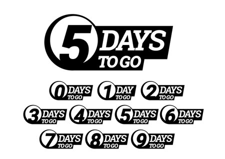 Countdown left days banner. count time sale. Nine, eight, seven six five four three two one zero days left. Vector illustrationのイラスト素材
