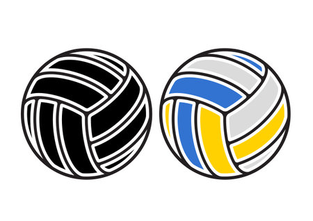 Volleyball ball icons. Symbol or emblem. Vector illustration.のイラスト素材