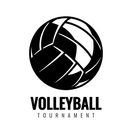 Volleyball ball black and white icons. Symbol or emblem. Vector illustration.のイラスト素材