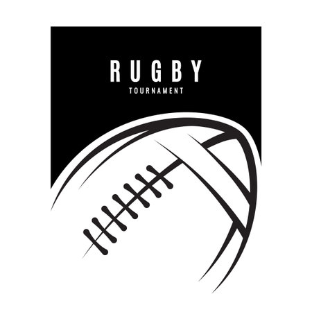 Rugby ball icons. Original sign in a black and white color. Symbol or emblem. vector illustrationのイラスト素材