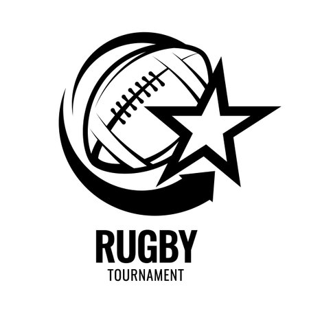 Rugby ball icons. Original sign in a black and white color. Symbol or emblem. vector illustrationのイラスト素材