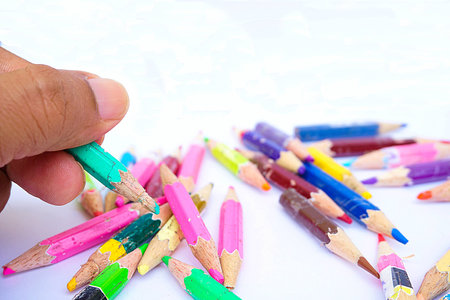 Color pencil is used almost all rods.の写真素材