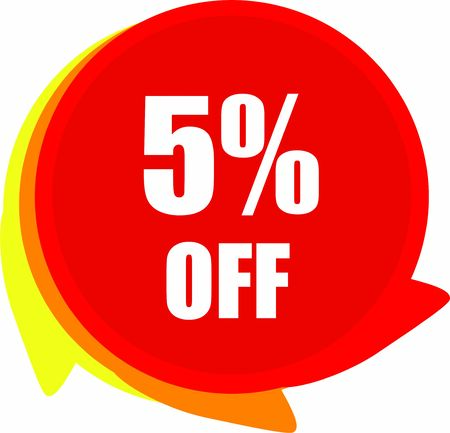 5 Percent  Off  Discount offer price label Graphicsのイラスト素材
