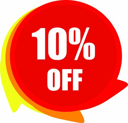 10 Percent  Off  Discount offer price label Graphics