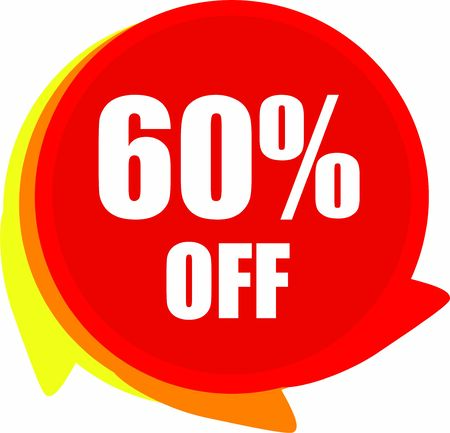60 Percent  Off  Discount offer price label Graphicsのイラスト素材
