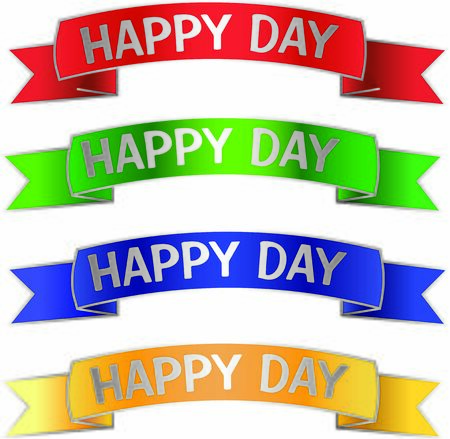 Happy day banner flag Vector Graphicsのイラスト素材