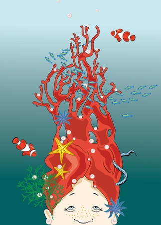 Marine girl aka mermaid のイラスト素材