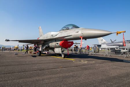 Sliac / Slovakia - August 3, 2019: Polish Air Force Lockheed Martin F-16C Fighting Falcon 4055...
