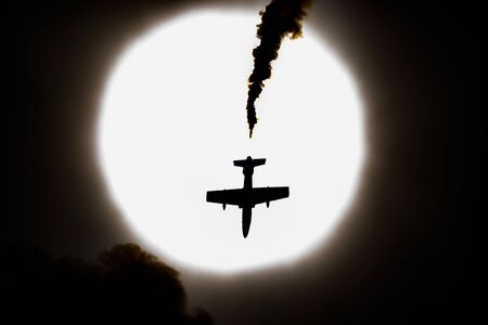 SLIAC / SLOVAKIA - AUGUST 3, 2019: Italian Air Force aerobatic team Frecce Tricolori with Aermacchi MB-339 trainer aircraft display at SIAF Slovak International Air Fest 2019のeditorial素材